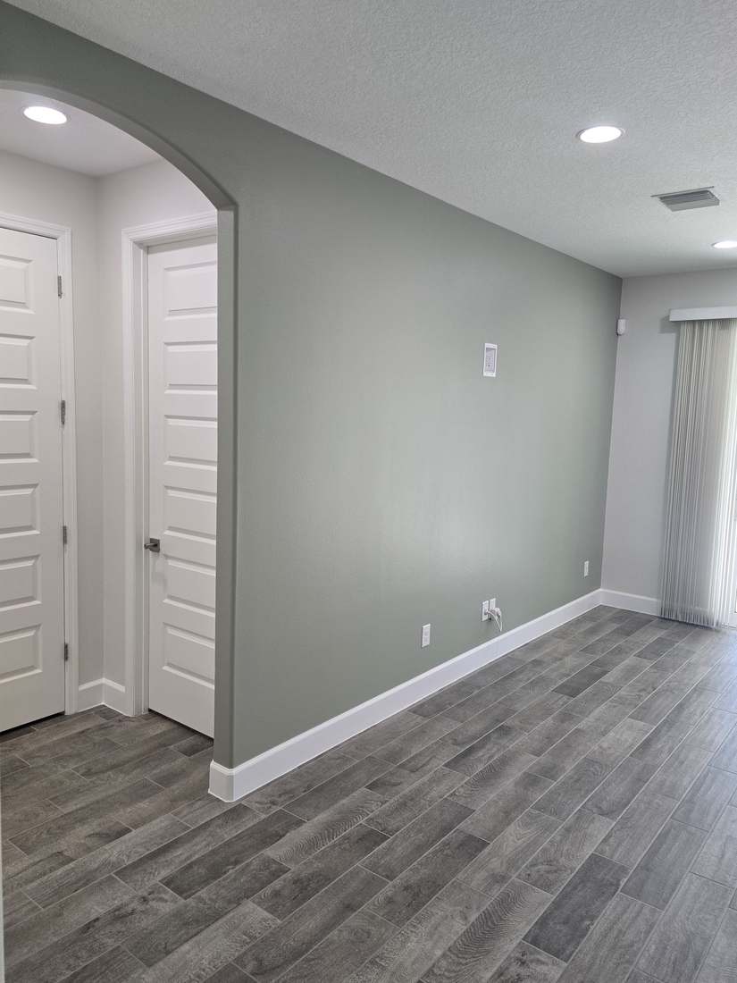 Freshly painted dining room with two-tone walls